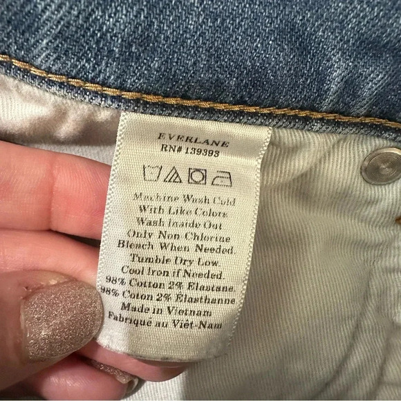 Everlane Women’s Medium Wash Mid-Rise Straight Leg Ankle Denim Jeans Sz 26R GUC - Picture 7 of 8